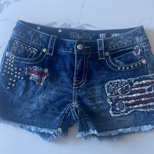 Miss Me shorts, navy blue , size 29